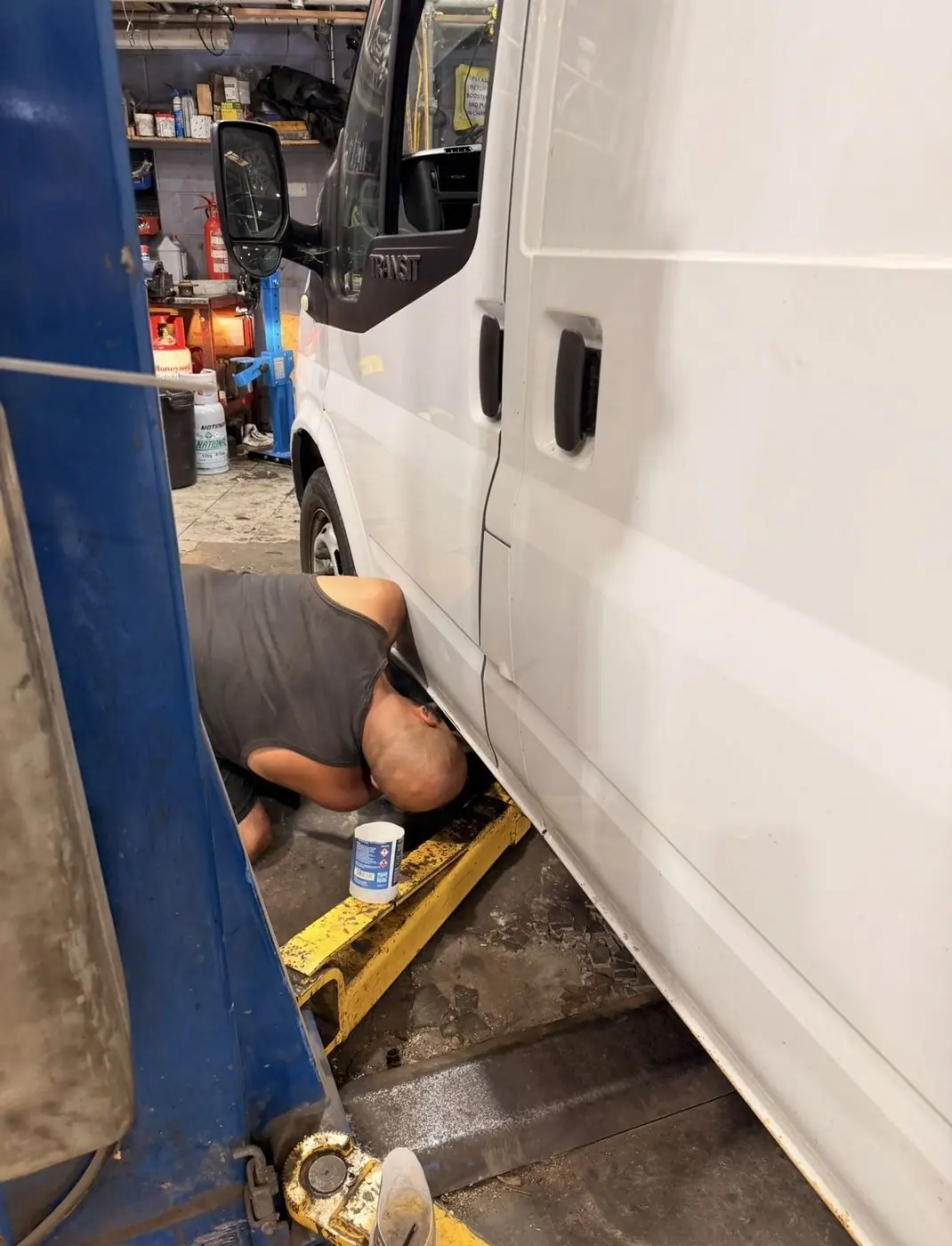 A van in for fleet servicing at White Rose Motors